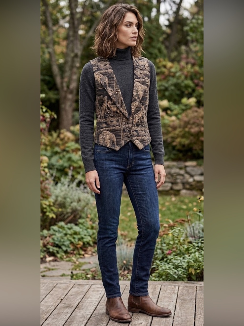 Vintage 80s DEBORAH MURRAY brocade western vest 10/black
M/L 🕰️